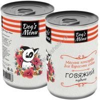 Dog`s Menu 340 г консервы для взрослых собак говяжий пудинг 