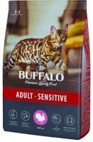 MR.BUFFALO ADULT SENSITIVE 400 г сухой корм для кошек индейка 