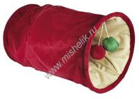 NOBBY НОВОГОДНИЙ ТОННЕЛЬ 50 см х 25 см игрушка для кошек красный 