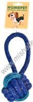 HOMEPET SEASIDE Ф 6 см х 22 см игрушка для собак узел из каната с петлей сине-голубой