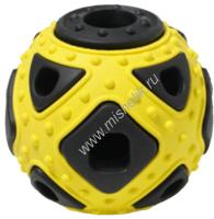 HOMEPET SILVER SERIES Ф 6,4 см х 5,9 см игрушка для собак мяч фигурный черно-желтый каучук