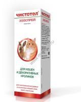 ЧИСТОТЕЛ 100 мл спрей для уничтожения иксодовых и чесоточных клещей, блох, вшей, власоедов для кошек и декоративных кроликов 