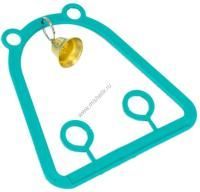 HOMEPET 9,5 см х 9,5 см качели для птиц с колокольчиком бирюзовые 