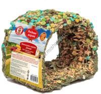 РОДНЫЕ КОРМА 13 см х 12 см х h 11 см 420 г лакомство-игрушка домик для морских свинок и хомяков 