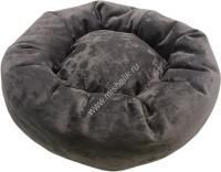HOMEPET Plush 52 см х 52 см х 14 см лежак ватрушка графит для домашних животных