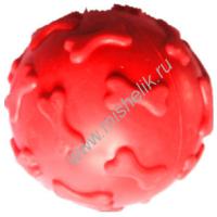 HOMEPET TPR Ф 6 см игрушка для собак мяч с рисунком косточки с пищалкой