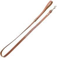 HOMEPET 10 ммх120 см поводок для собак кожаный простой простроченный коричневый