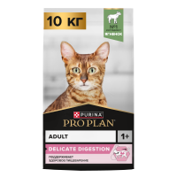 PRO PLAN 10 кг сухой корм для взрослых кошек с чувствительным пищеварением или с особыми предпочтениями в еде, с высоким содержанием ягненка