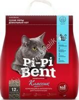 Pi-Pi Bent Classik 5 кг комкующийся наполнитель для кошачьих туалетов из природного бентонита ламинированный крафтовый пакет