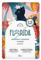 FLORIDA 85 г пауч консервы для котят кусочки с лососем в соусе 