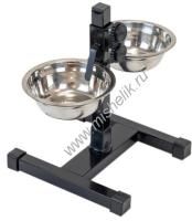 HOMEPET D 13 см 2 х 0,25 л до 25 см металлическая регулируемая подставка с мисками для домашних животных