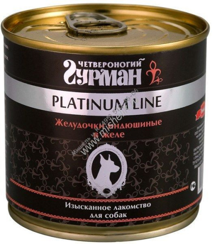 ЧЕТВЕРОНОГИЙ ГУРМАН Платиновая линия 240 г консервы для собак желудочки индюшиные в желе 