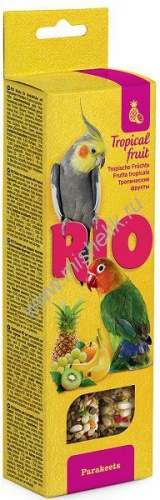 RIO 2х75 г палочки для средних попугаев с тропическими фруктами 1х8
