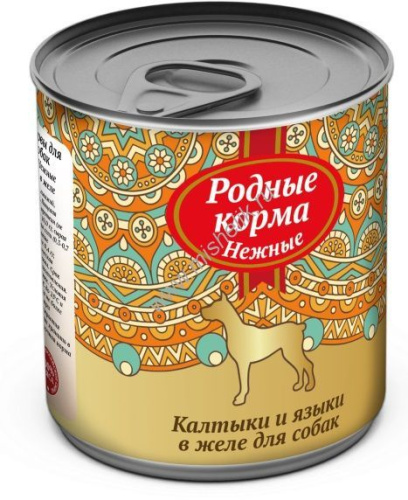 РОДНЫЕ КОРМА 240 г нежные консервы калтыки и языки в желе для собак 