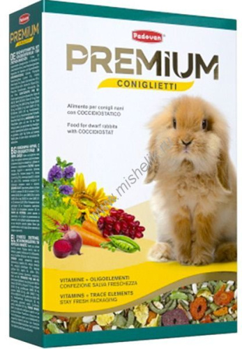 PADOVAN PREMIUM coniglietti 500 г корм для декоративных кроликов и молодняка комплексный основной 