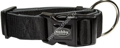 NOBBY CLASSIC PRENO EXTRA длина 55-70 см ширина 38-40 мм ошейник для собак нейлон черный 