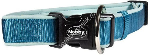 NOBBY CLASSIC длина 50-65 см ширина 25-35 мм ошейник для собак нейлон голубой голубой 1х48