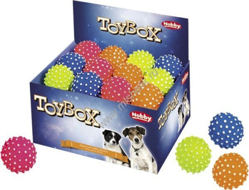 NOBBY 7 см дисплей 24шт игрушка для собак МЯЧ С ШИПАМИ 