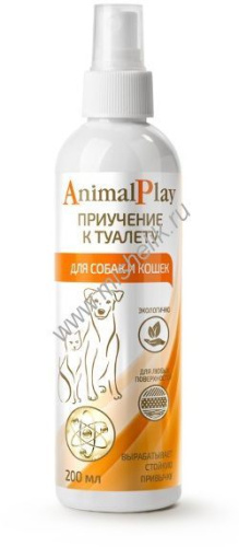ANIMAL PLAY Приучение к туалету 200 мл спрей для собак и кошек коррекция поведения на природных ферментах