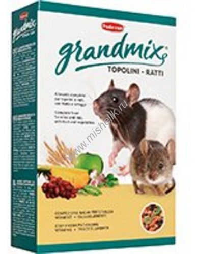 PADOVAN GRANDMIX TOPOLINE E RATTI 1 кг корм для взрослых мышей и крыс комплексный основной 