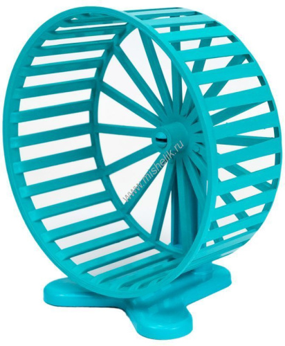 HOMEPET D 14 см колесо для грызунов с подставкой пластиковое бирюзовое 