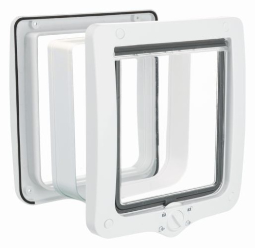 Дверца для кошки 4-Way c туннелем, XL: 24 х 28 см, белый