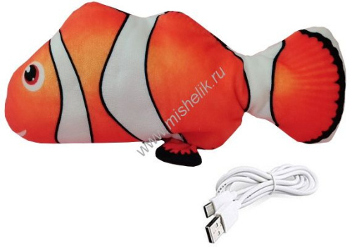 HOMECAT 25 см игрушка для кошек интерактивная шевелящаяся рыба на USB зарядке