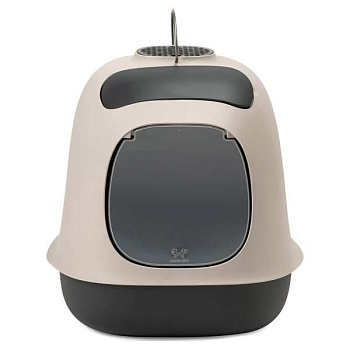 United Pets био-туалет "Minù" в комплекте с совочком, пакетами для уборки и угольным фильтром 40х40х50 см, серый/темно-серый