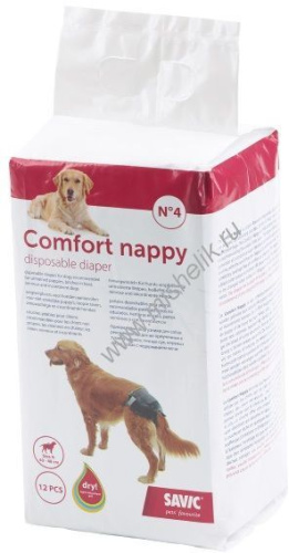 SAVIC Comfort Nappy 12 шт подгузники для собак №4 черные 40-48см 