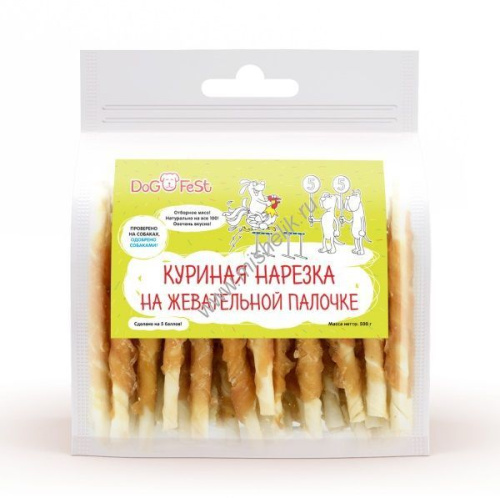 Dog Fest Куриная нарезка на жевательной палочке 500 г