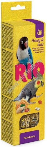 RIO 2х75 г палочки для средних попугаев с медом и орехами 1х8