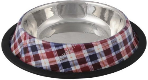 ANKUR 0,45 л миска металлическая в клетку резиновое основание