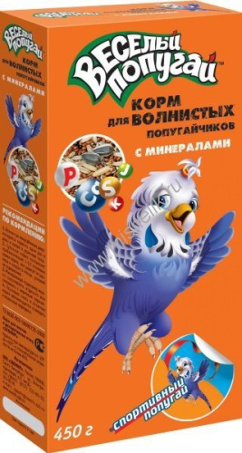 ЗООМИР Веселый попугай 450 г корм для волнистых попугаев с минералами 