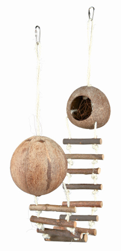 Два кокосовых домика с мостиком, для грызунов, ф 13 х 100 см