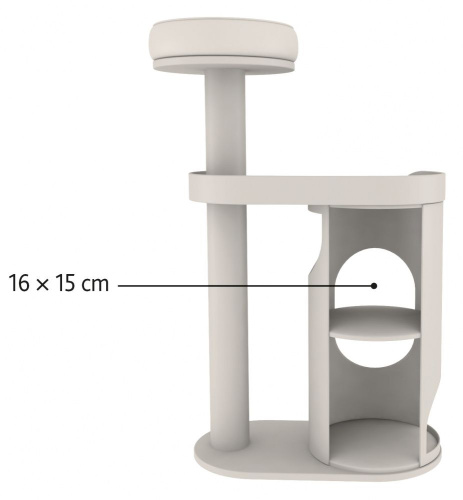Домик-когтеточка Falco, 117 см, светло-серый