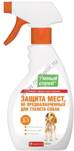 APICENNA УМНЫЙ СПРЕЙ 200 мл защита мест не предназначенных для туалета собак 1х10