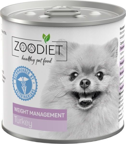 ZOODIET WEIGHT MANAGEMENT Turkey 240 г консервы для собак контроль веса индейка 