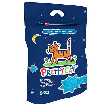 PrettyCat наполнитель силикагелевый кристаллы чистоты 3,8 кг