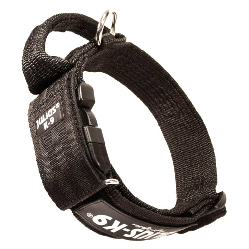 JULIUS-K9 ошейник для собак Color & Gray (47-67см/5см), закрытая ручка + скрытый локер, черный