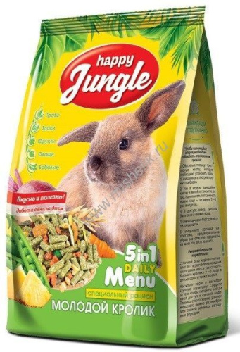 HAPPY JUNGLE 400 г корм для молодых кроликов 