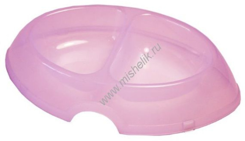 ZOOexpress DeLuxe 2х0,2 л миска для кошек пластиковая овальная двойная 
