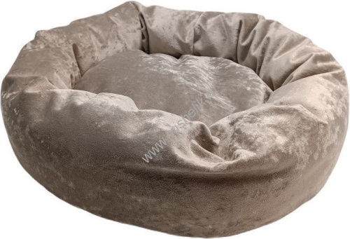 HOMEPET Plush 52 см х 52 см х 14 см лежак ватрушка латте для домашних животных
