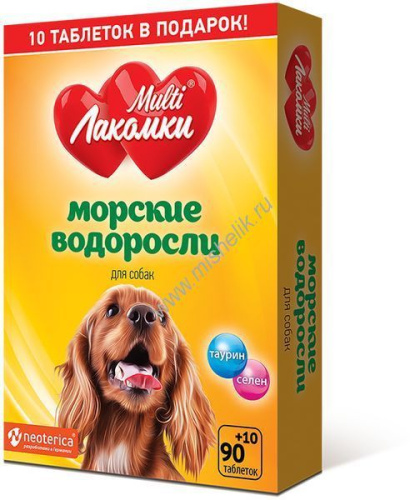 MULTI ЛАКОМКИ 100 таб морские водоросли для собак
