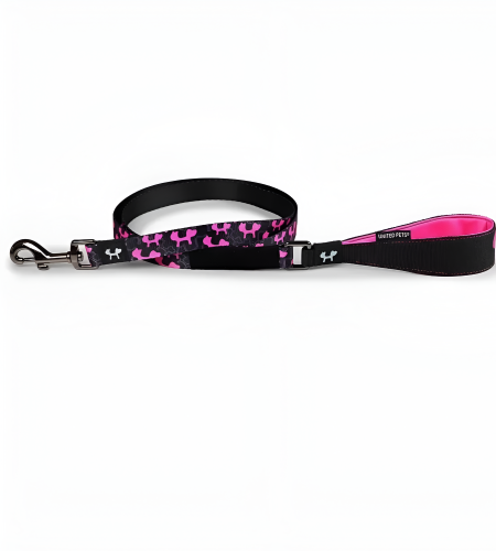 Поводок United Pets для собак Complete me Identity 120 см, 25 мм, черный с розовым