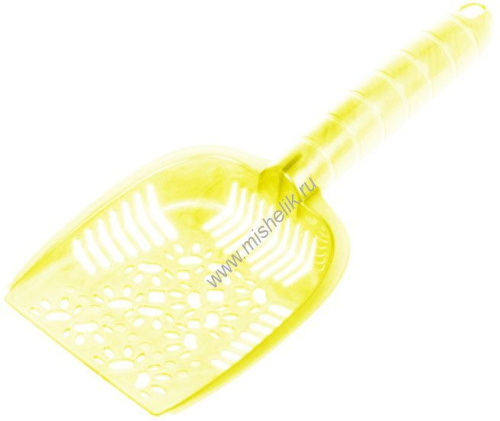 HOMECAT Atlantis 25 см х 10,8 см х 3,5 см совок для кошачьего туалета желтый перламутр