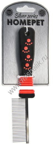 HOMEPET SILVER SERIES 20 см х 2,5 см 31 зуб расческа металлическая