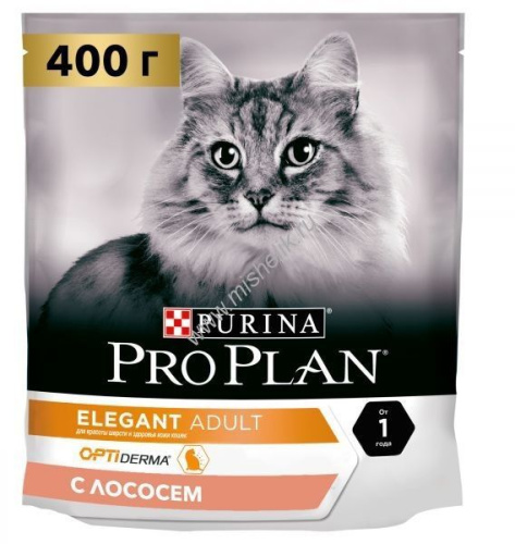 PRO PLAN 400 г сухой корм для здоровья шерсти и кожи взрослых кошек, с высоким содержанием лосося 