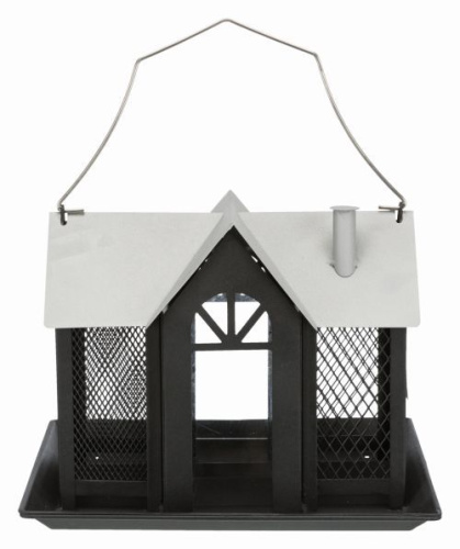 Кормушка уличная Villa, металл, 2 л/26 x 19 x 19 см, чёрный