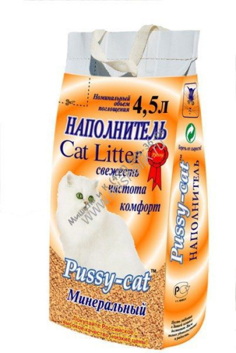 Pussy-Cat 4,5 л минеральный впитывающий наполнитель для кошачьих туалетов 