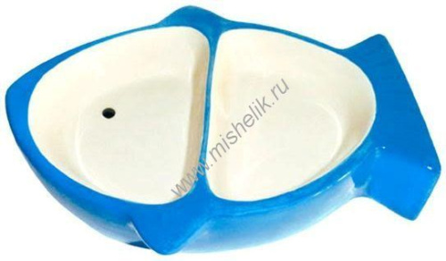 №1 17 см х 13,5 см х 4 см миска двойная керамическая в форме рыбы 